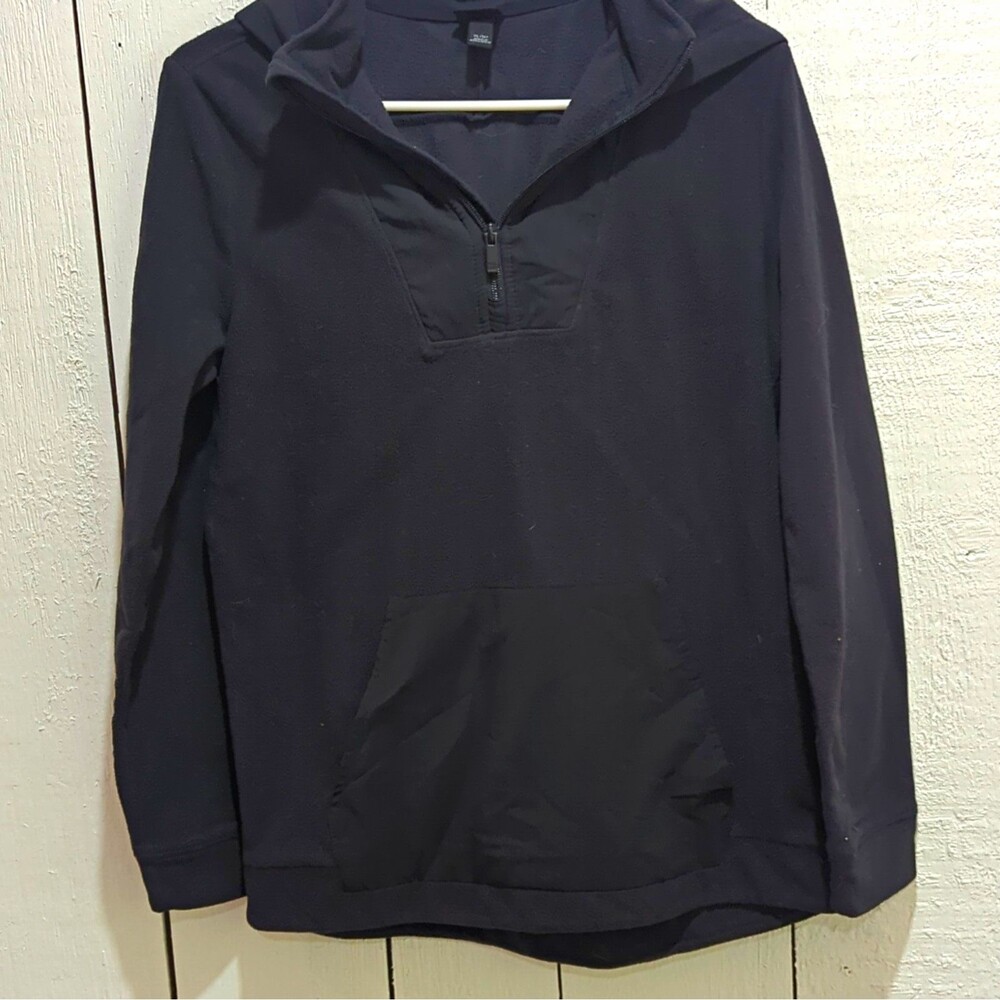 All in Motion Boys Black Fleece 1/2 Zip Pullover Hoodie w/ Pockets - XL